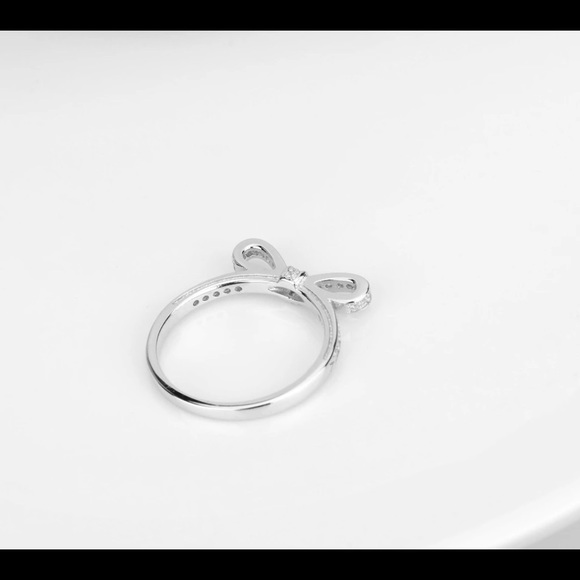 💜 (925) BOW KNOT MICRO PAVE RING - Picture 3 of 4